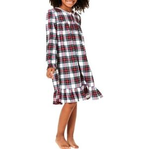 Family PJs Girls Holiday Nightgown Stewart Plaid Red Green Size 10-12 NWT